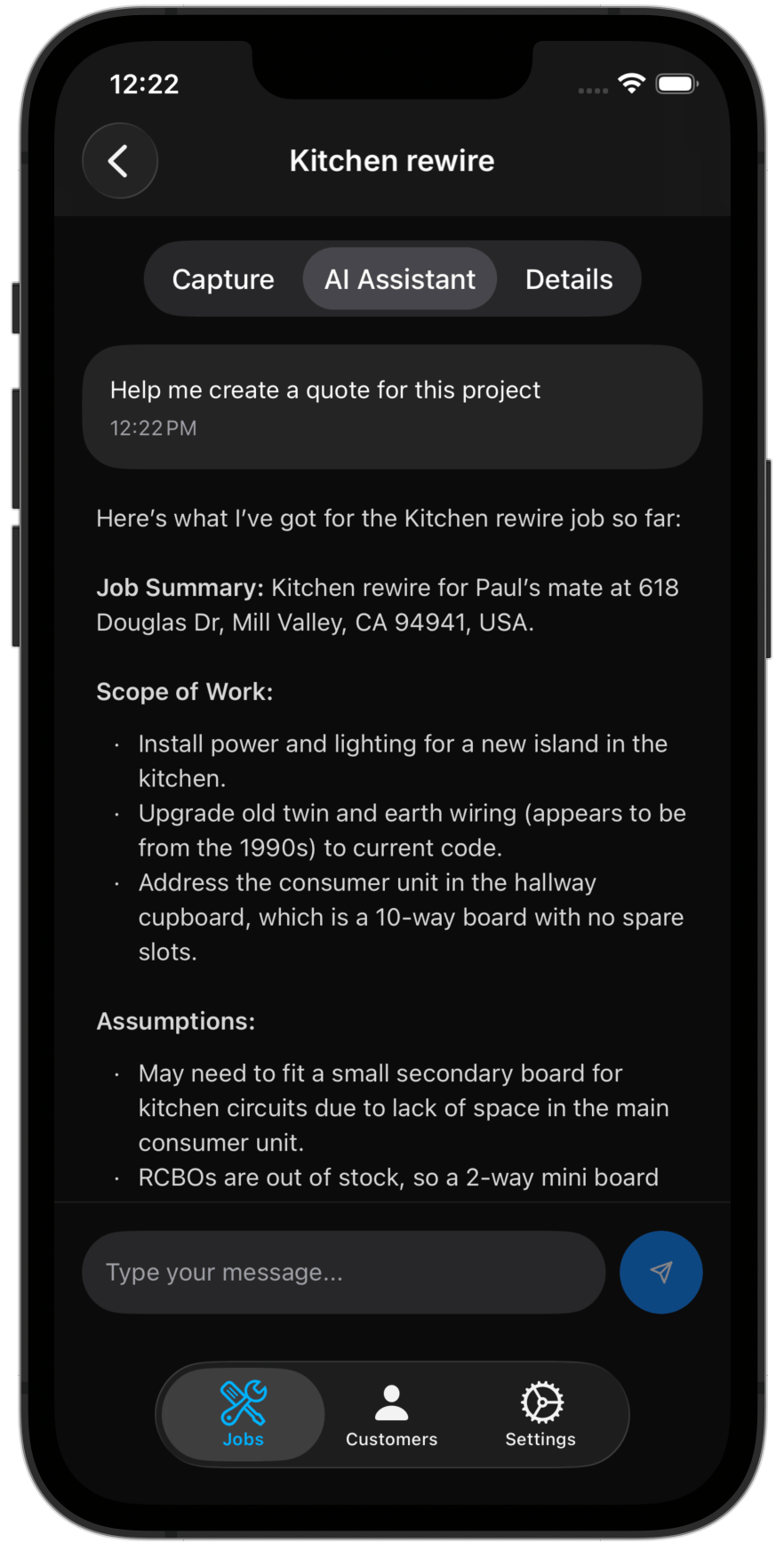 App screenshot - Invoicing and quotes